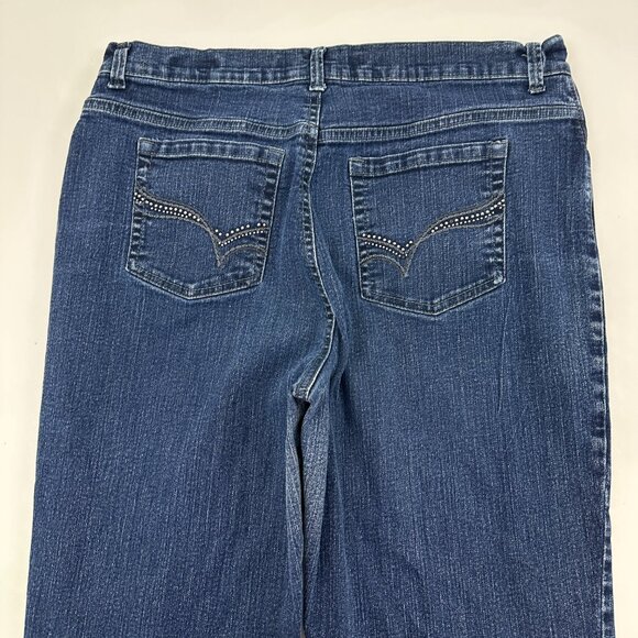 Gloria Vanderbilt Amanda Straight Leg Women's size 12 Dark Wash Blue Denim jeans - Picture 4 of 4